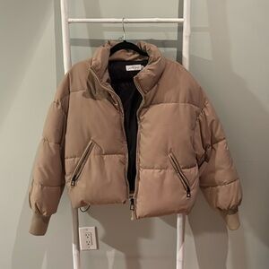 Petal and Pup Cropped Puff Jacket